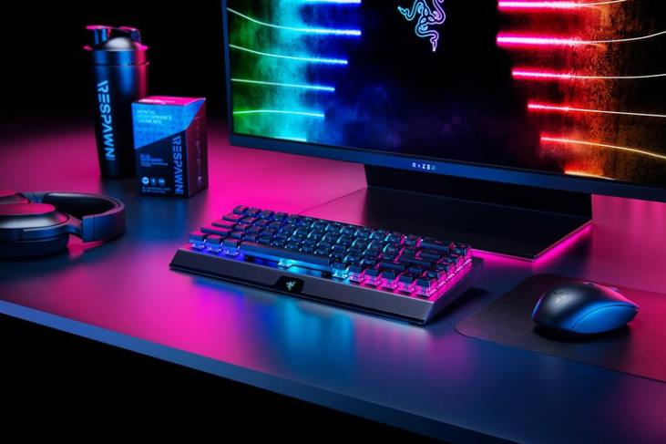 negro teclado 6B0F64 blackwidow v3 mini hyperspeed - edición fantasma - interruptor amarillo - nosotros Razer