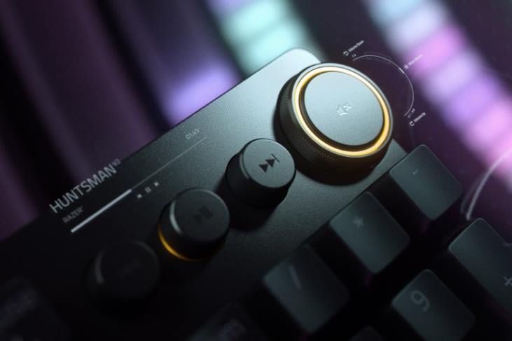 un color teclado 6B0F69 Huntsman v2 - interruptor óptico con clic - EE. UU. Razer