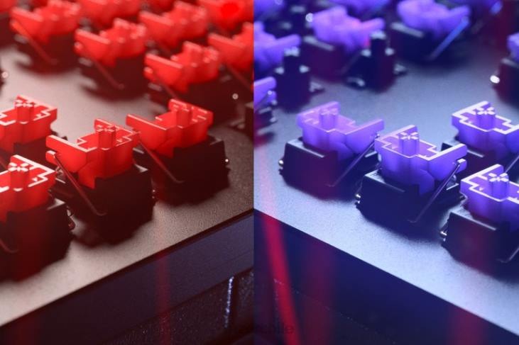 un color teclado 6B0F69 Huntsman v2 - interruptor óptico con clic - EE. UU. Razer